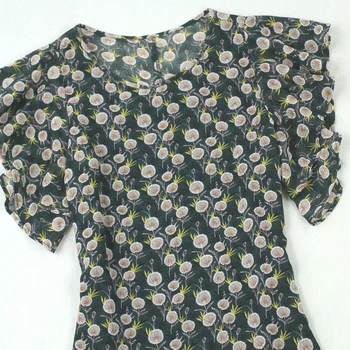 Moterų kostiumai moterų naują stilių vasaros mados atspausdintas šifono plonas mažas shirt marškinėliai +tamsiai žalias maišelis klubo pieštuku sijonas dviejų dalių