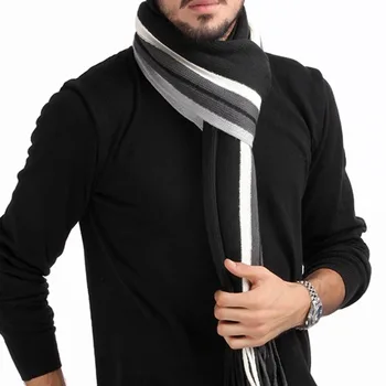 Žiemos dizaino dryžuotas šalikas vyrams, skaros, šalikai,2016 foulard rudenį mados dizaineris wrap vyrų verslo šalikas echarpe su kutai