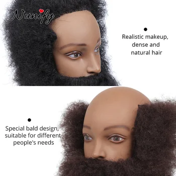 Nunify Rudos Spalvos Manekeno Galvos Plaukų Mokymo Afro Manekenas Vadovai Barzda Kirpykla Šukuosenų Manikin Lėlės Galvą Dėl Grožio Mokykla