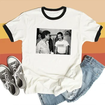 Freddie Mercury ir Michael Jackson Moterų marškinėliai Lgbt Hipster MJ OLODUM marškinėlius Moterims Streetwear Tumblr Drabužiai, Marškinėliai, Femme