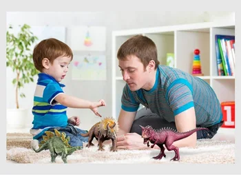 Kietojo Modeliavimas Dinozaurų Modelis Triceratopsas Carnotaurus Mėlyna Stegosaurus PVC Vaikų Mokslą ir Švietimą Gyvūnų Žaislai