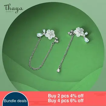 Thaya Originalus Sidabro Spalvos Smeigės Auskarai Grandinės Shell Gėlių Tabaluoti Aukštos Kokybės Moterų Auskarai Sezono Serija Fine Jewelry