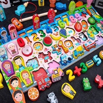 Karšto Žaislas Negabaritinių Užimtas Valdybos 3D Montessori Mediniai Švietimo Žaislas Magnetinio Žvejyba stalo žaidimai Vaikams, Žaislai Vaikams, Rūšiuokliai