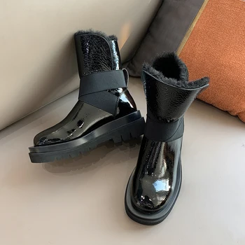 Moteriški kailiniai all-in-one sniego batai 2020 naujas trumpas vamzdis vidinis gilaus vilnos šiluma platforma jojimo batai