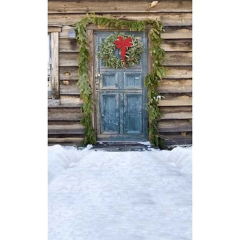 Vinilo Kalėdų Fotografijos Foną, Medienos durys, Vaikų Backdrops fotostudija