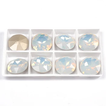 YANRUO 1201 27mm White Opal Turas Siūti Kristalų, Cirkonio Stiklo Masės Pažymėjo Atgal Išgalvotas Akmenys, Drabužių Dekoravimas