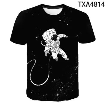 Nauja Vasaros 3D marškinėliai Berniukas Mergaitė Vaikai Astronautas Žvaigždėtas Dangus Mados Streetwear Vyrų, Moterų, Vaikų Atspausdintas T-shirt Kietas Viršūnes Tee