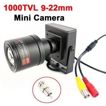 1000TVL/700TVL 9-22mm Varifocal Lens Metalo Mini Kamera Rankinis Reguliuojamas Objektyvas su RCA Adapteris, VAIZDO kamera Automobilio Lenkimas Fotoaparatas
