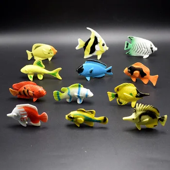 12 spalvingų tropinių vandenynų žuvų angelfish dekoratyvinės žuvys modelis žaislas modeliavimas žuvų kolekciją žaislą dovanų