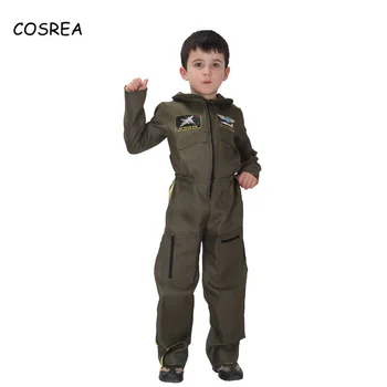 Onesie Vaikai Piloto Uniformos Kostiumas Berniukui kosmonauto kostiumas Kostiumas Pajėgų Policininkas Astronautas Kūno Kostiumas, Cosplay Vaikų vientisas Kostiumai