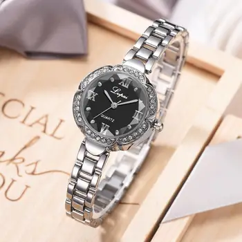 5vnt moterų laikrodžiai prabangos prekės ponios žiūrėti kvarcas laikrodžio apyrankė žiūrėti ženevos mados aukso kristalų laikrodžių, Apyrankių rinkinys