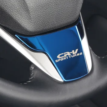 Nerūdijančio Plieno Automobilio Vairo Dekoratyvinis Dangtelis Blizgančiais Honda CRV 2017 2018 2019 2020 Logotipas Ženklelis Lipdukas Priedai