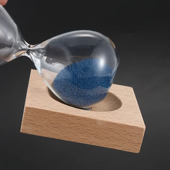 Mėlynos spalvos medis + stiklas + geležies milteliai, smėlis geležies žydėjimo magnetinio smėlio laikrodis, kurių pakuotė smėlio laikrodis 13.5 * 5.5 cm, medinė sėdynė 8 * 8 *