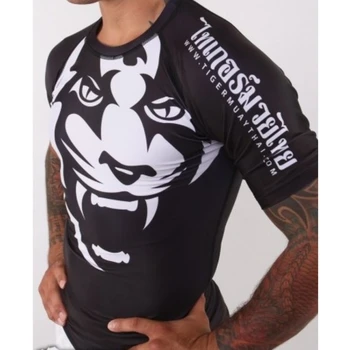 SUOTF tigras vyrų montavimo Elastinga stora montavimo kvėpuojantis judėjimas veikia t-marškinėliai ilgomis rankovėmis futbolo džersis sporto salė marškinėliai, sportinės aprangos