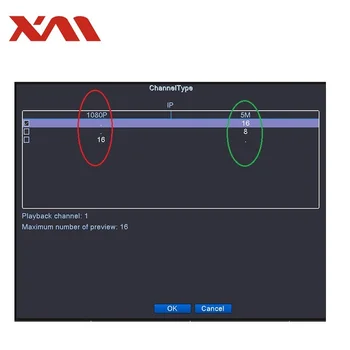 XM 5.0 MP 16 Ch NVR H. 265 Tinklo Vaizdo įrašymo 16Channel 1080P NVR,HDMI Išvestis,NVR VALDYBA,Onvif Palaikymas,Mobiliųjų stebėjimo
