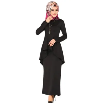 2019 naujas elegent rudens mados stilius musulmonų moterų plius dydžio ilgas abaja S-5XL