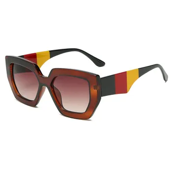 2020 m storio rėmo akiniai nuo saulės juoda moterų ruda dovanos aikštėje saulės akiniai moterims spalva priedai moterų big UV400