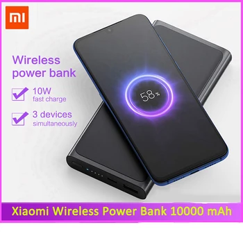 Xiaomi Wireless Power Bank 10000 MAh Qi Greitai, Belaidis Kroviklis, USB C Tipo Nešiojamų Powerbank Įkrovimo Galia Banko Išmaniųjų Telefonų