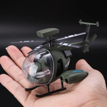 1pcs Q Versija 4D Plastiko Surinkti Lėktuvo Kovotojas 9cm Mielas Mažas Sraigtasparnio Žaislas Vaikams