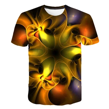 2020 Naujas Mados Psichodelinio T-shirt Fraktalas Meno Abstrakti Grafika 3D Spausdinimo Vyrai Moterys Vasarą Streetwear Atsitiktinis T marškinėliai tee