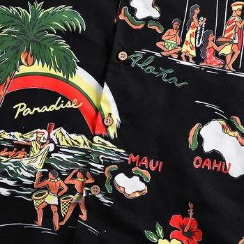 Aelfric Eden Havajų Stiliaus Spausdinti Hip-Hop Atsitiktinis Marškinėliai Streetwear Vyrų 2020 Metų Vasaros Harajuku Paplūdimio Prarasti Trumpas Rankovės Marškinėliai Black