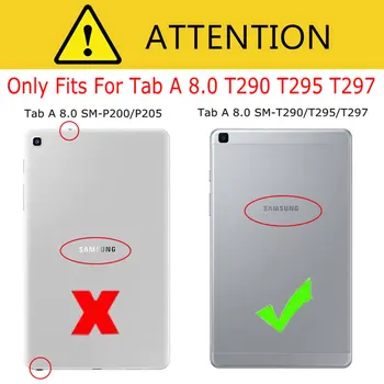 Ultra Plonas, atsparus smūgiams Silikoninis Dangtelis, skirtas Samsung Galaxy Tab 8.0 2019 T290 T295 Tablet Case for Samsung Tab 8.0 SM-T290/T295