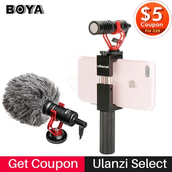 Boya PAGAL MM1 Kamera Vaizdo Mikrofonas su Telefono Vaizdo Įrenginys Stabilizatorius,Išmanusis telefonas Microfone 
