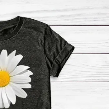 Moterų trumpomis Rankovėmis Gėlių Spausdinti Saulėgrąžų O-kaklo Viršūnes T-shirt Plius Dydis Atsitiktinis Vasaros trumpomis Rankovėmis Viršūnes Tee Marškinėliai Moteriška 2020 m.