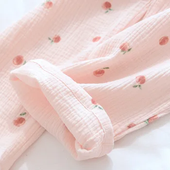 Japonijos naujuoju stiliumi ponios pavasarį ir rudenį V-kaklo pižama medvilnės ilgomis rankovėmis namų paslauga plonas kombinezonas dviejų dalių komplektas vasarai