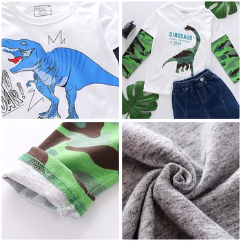 HH Naujų Karšto Berniukai Pavasario Animacinių filmų Long Sleeve T-Shirt 95% Medvilnės, Patogiai, Vaikų Drabužiai Vaikams, Vaikiška Dinozaurų Berniukas T-shirts