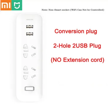 Karšto Xiaomi Mijia Galios juostiniai Konverteris Nešiojamų Plug Kelionės Adapteris, skirtas Namų Biuro 5V 2.1 A, 2 kištukiniai Lizdai, 2 USB Greito Įkrovimo H20