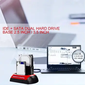875D-J HDD Bazė su Multi Card Reader Lizdas 2.5/3.5 Colio SATA/IDE Kietąjį Diską Docking Station, USB į SATA Kietojo Disko Atsarginę kopiją