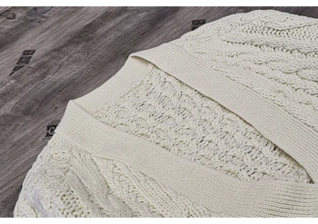 Prabangos Dizaineris Prekės Megzti Megztinis Moterims V Kaklo Pasukti Smėlio Purus Megzti susagstomi megztiniai Megztinis