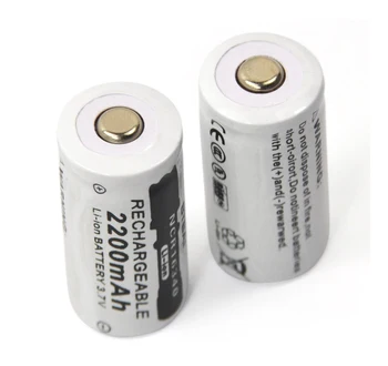 20pcs CR123A), 3,7 V 16340 2200mAh li-ion Baterijos