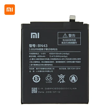 Originalus BN43 baterija 4000mAh Už Xiaomi Redmi Pastaba 4X / 4 Pastaba pasaulio Snapdragon 625 Aukštos Kokybės BN43 Baterija + Nemokamas Įrankiai
