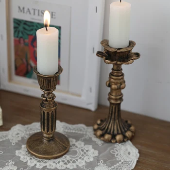 Retro Žvakidė Dervos Žvakių Laikiklis Sconce Nostalgiškas Antikvariniai Prancūzijos Žvakė Stick Stovo Aksesuarai, Namų Dekoro Fotografijos Rekvizitai
