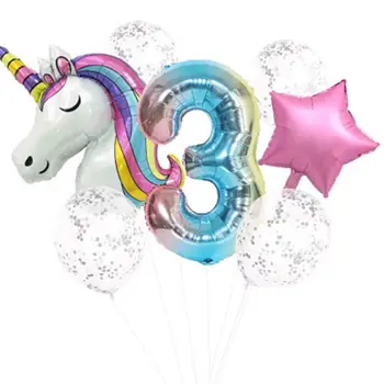 Vasarą Pajūrio Šalis Ballon Undinė Gimtadienio Atsargų 1st Birthday balionu su Gimtadieniu Šalis Dekoras vaikų Skaičių Balon