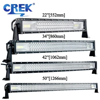 CREK 12V 24V Combo Tiesiai Sunkvežimių LED Šviesos Juosta Tri-eilutės 22 34 42 50