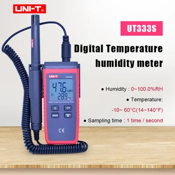 VIENETO UT333S Temperatūros Drėgmės Matuoklis Lauko termometras su Drėgmėmačiu Perkrovos Indikacija/Duomenų paspaudę/MAX/MIN/LCD Apšvietimas