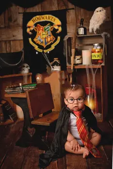 Haris-šviesos kambarys knygos stalas medienos Poterio gimtadienis kūdikio, vaiko nuotrauka fone fotografijos backdrops kokybės vinilo