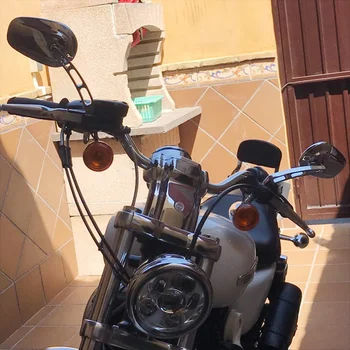 ROAOPP 1 Pora 8mm Motociklo Veidrodžiai, Juodos spalvos Šoniniai galinio vaizdo Veidrodėliai Aliuminio Moto Motociklo Veidrodėlis, skirtas Universalus Harley Davidson