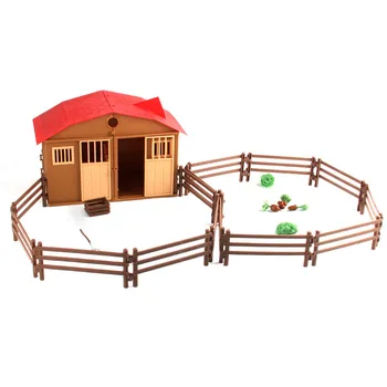 25 rinkinius DIY asamblėjos modeliavimas arklių patalpos ūkio kambarys gyvūnų modelis priedai modeliavimas tvora gyvūnų smėlio žaislai lentelė