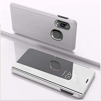 Smart Veidrodis, Flip Case for iPhone 11 12 Mini Pro XR XS Max Permatomas Aiškiai Matyti Electroplate viso Kūno atsparus smūgiams Dangtis