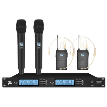 Profesionalių UHF bevielio mikrofono sistema 4 kanalų handheld microphone šeimos KTV šalies šalies bevielis mikrofonas