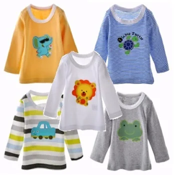 2018 Naujagimių marškinėliai apatiniai kūdikių berniukų drabužius, merginos, t-marškinėliai, palaidinės, trišakiai medvilnės ilgomis rankovėmis marškinėliai apačioje