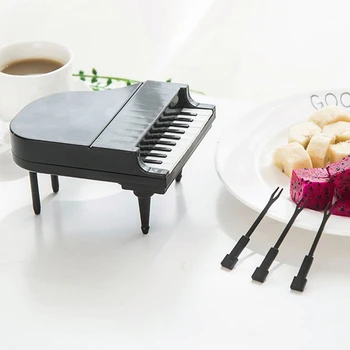 Mini Piano Vaisių Šakių Juoda Balta Šakutės Desertui Kūrybos Indai, Namų Puošybai Šalies Prekių