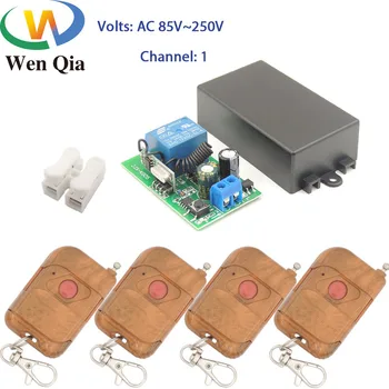 Wenqia RF Jungiklis Nuotolinio Valdymo AC 85~220V 10Amp 2200W 1CH Relay Imtuvas ir Siųstuvas, skirtas 