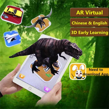 Telefonas Nuskaitymo Vaikų Švietimo AR Žaislas 4D Ryškus Gyvūnų Gyvenimą Kortelės sąveika virtualios realybės Žaidimus Su Kelių Kalbų