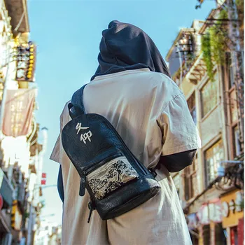 Kinų stiliaus Banga Prekės Derliaus Xing Hui Jiu Yang Siuvinėjimo Vyrų Mažos Krūtinės Maišelį Crossbody Krepšys