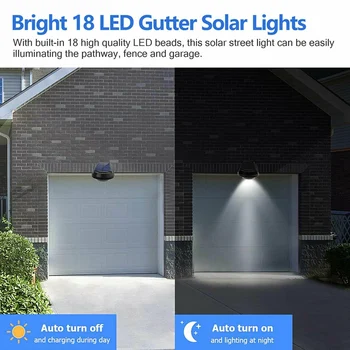18 LED Saulės Energijos Sutemų iki Aušros Šviesos, Lauke, Kieme Sodas, Sienos Lempos Vandeniui